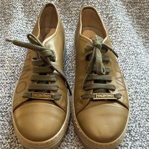 Valentino Khaki Lace-Up Sneakers